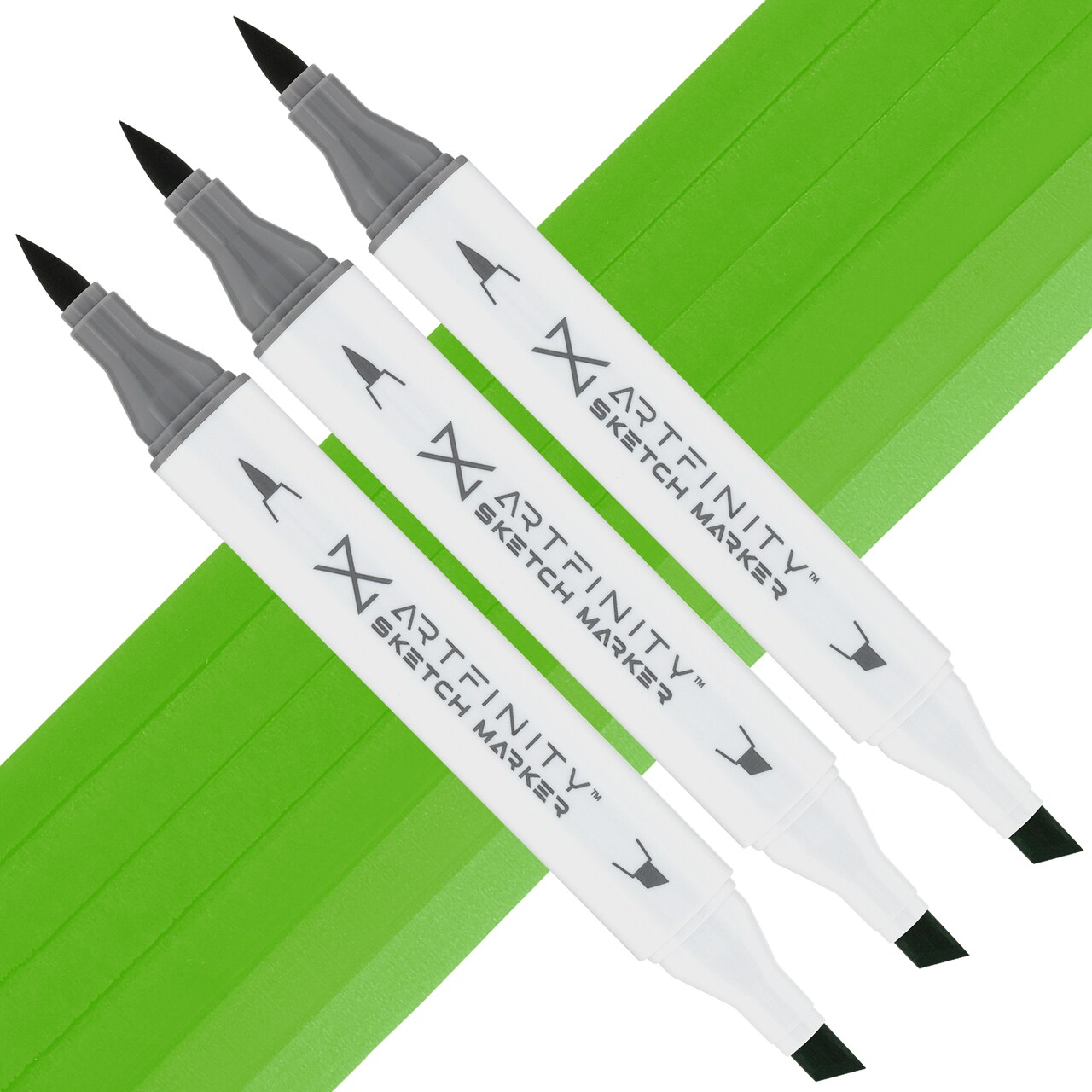 Artfinity Sketch Marker Sets - Set of 3 - Leaf Green G1-6, Vibrant, Professional, Dye-Based Alcohol Markers for Artists, Drawing, Travel, & More